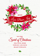 Love Peace Joy Wreath Holiday Card