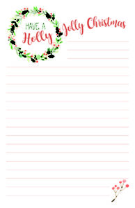 Holly Jolly Christmas Wreath Memos And Notepads